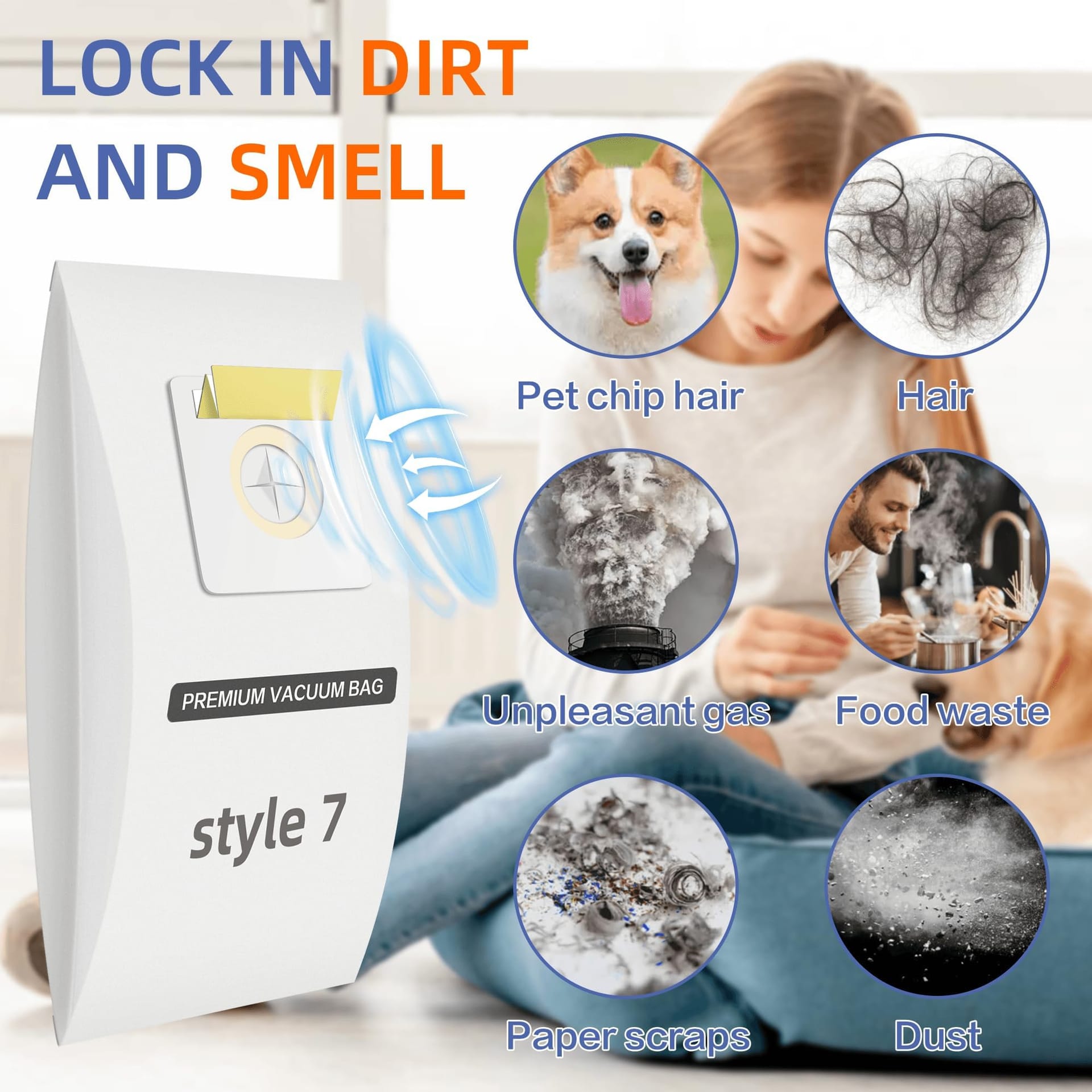 9 Pack Style 7 Vacuum Bags Compatible With Bissell Upright HEPA Filter Vacuums Part 32120,1739,71Y7,3545,3550,3554 - Review Image 3
