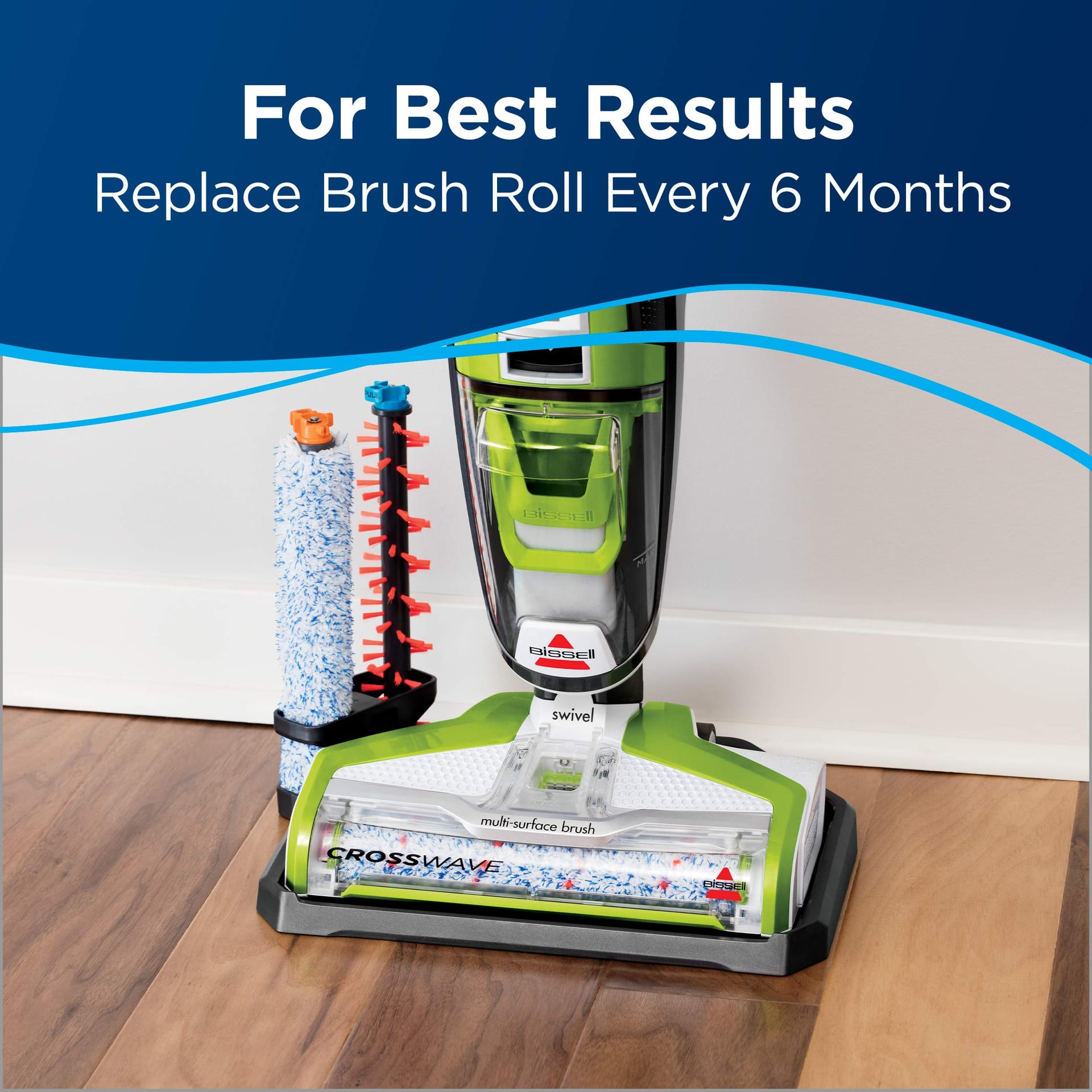 Bissell 1926 Crosswave Wood Floor Brush Roll - Soft-Touch Microfiber - White - Review Image 4