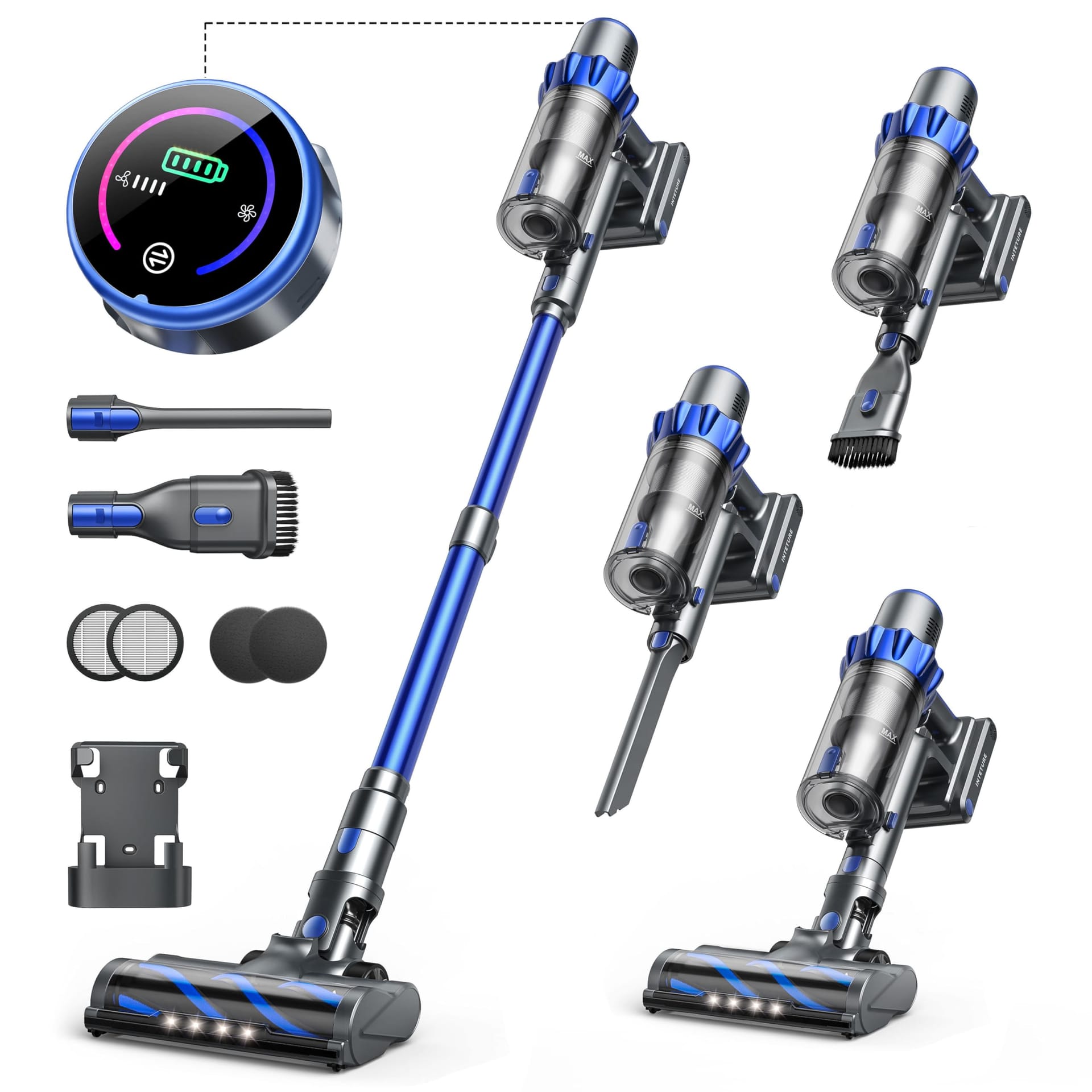 Budget-Friendly Cordless Stick Vacuum Cleaner | 40Kpa 450W Home Vacuum with Color Touch Display | Up to 55Mins Runtime