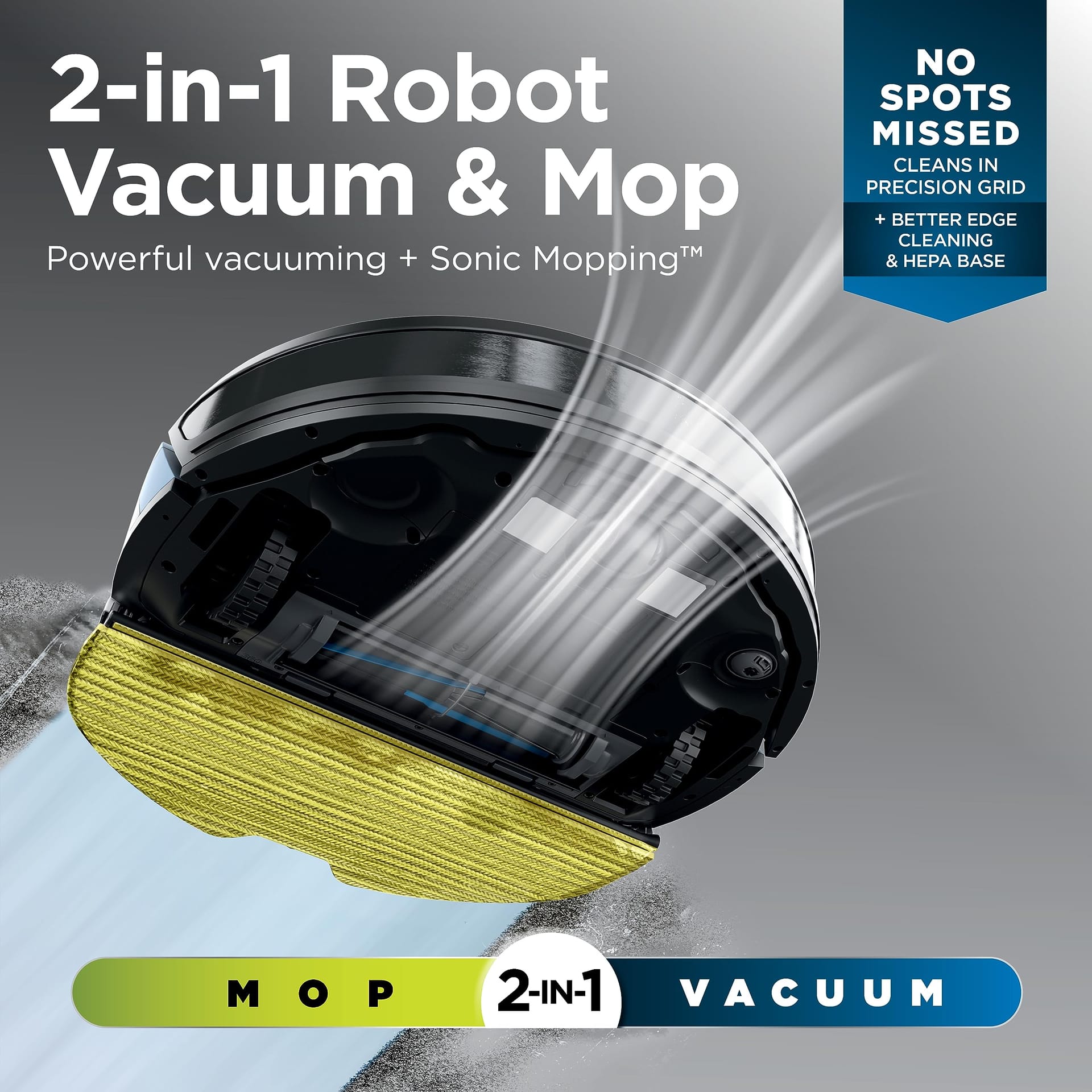 ** Shark Matrix Plus 2-in-1 Robot Vacuum & Mop with Sonic Mopping, Home Mapping, HEPA Filtration, Self-Empty Base - Black/Mocha

**DESCRIPTION:** The Shark Matrix Plus 2-in-1 Robot is the ultimate floor cleaning machine, combining powerful vacuuming with sonic mopping for a thorough clean. Equipped with Matrix Clean technology, this robot navigates your home with precision, ensuring no spots are missed on carpets and hard floors. With features like CleanEdge Detect for edge and corner cleaning, self-cleaning brushroll for pet hair, and HEPA filtration, this robot traps 99.97% of dust and allergens. Its advanced home mapping capabilities allow for autonomous movement, enabling you to customize cleaning zones and schedules via the SharkClean app. Compatible with pets, this robot vacuum is designed to tackle even the toughest pet messes. Say goodbye to manual vacuuming and mopping with the Shark Matrix Plus 2-in-1 Robot, your reliable cleaning companion. - Review Image 2