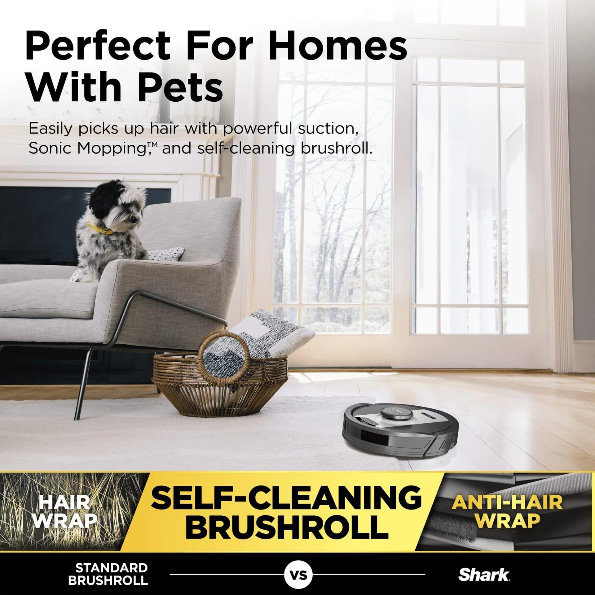 Shark RV2400WD IQ Robot Vacuum and Mop with Sonic Mopping for Pet Hair, Carpets, and Hard Floors, Alexa Compatible - Black/Silver (Renewed) - Review Image 5