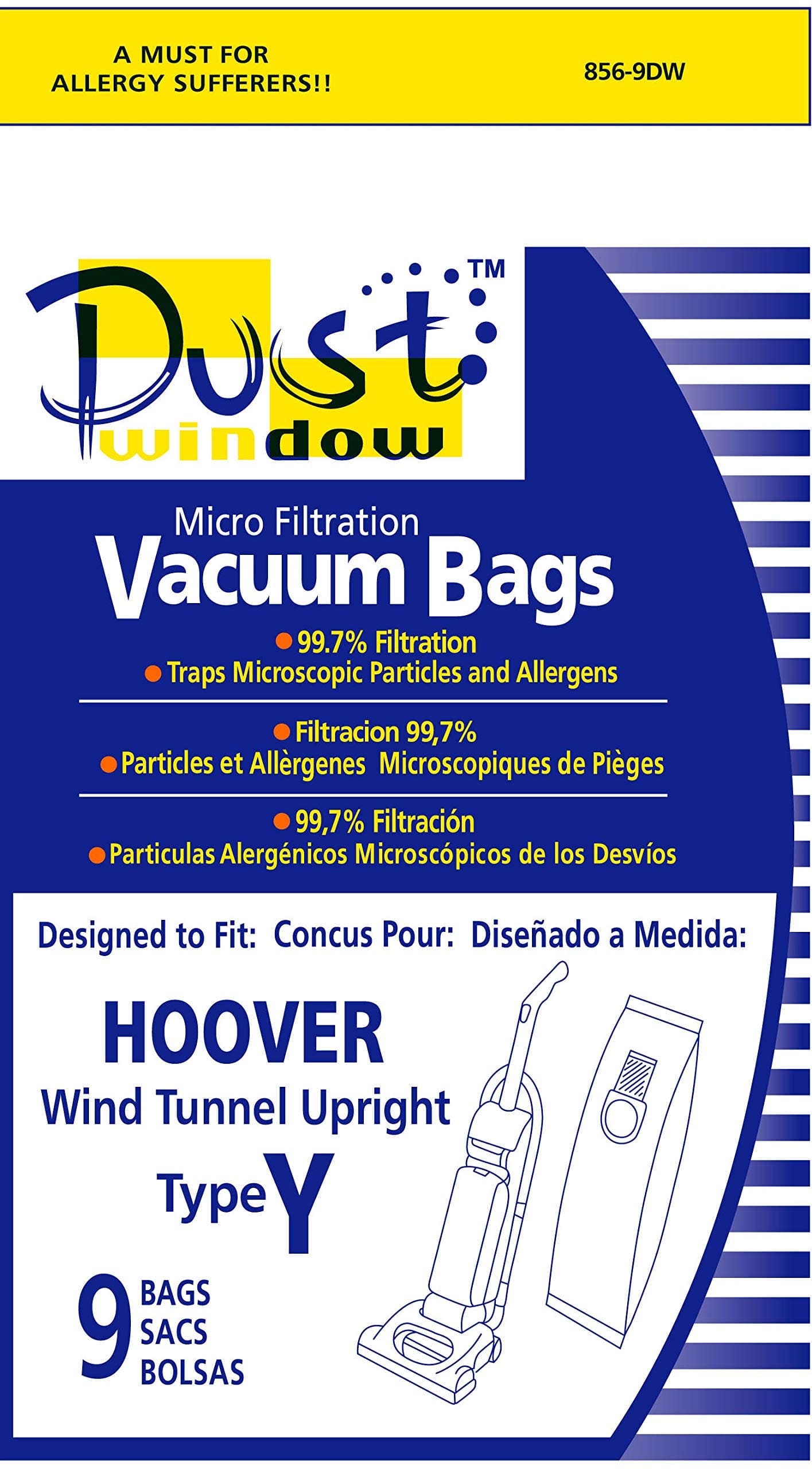 Envirocare Replacement Micro Filtration Vacuum Bags for Hoover Windtunnel Upright Type Y - Pack of 9 - Review Image 5