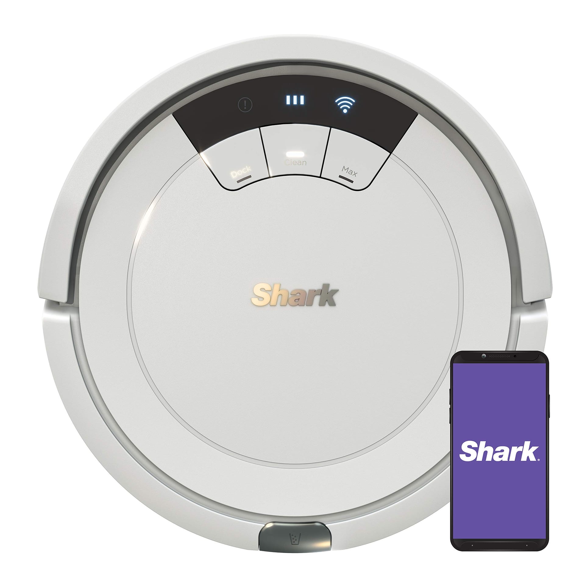 Shark AV752 Ion Robot Vacuum - Tri-Brush System, WiFi Connected, Alexa Compatible, 120 Min Runtime, Multi Surface Cleaning - White