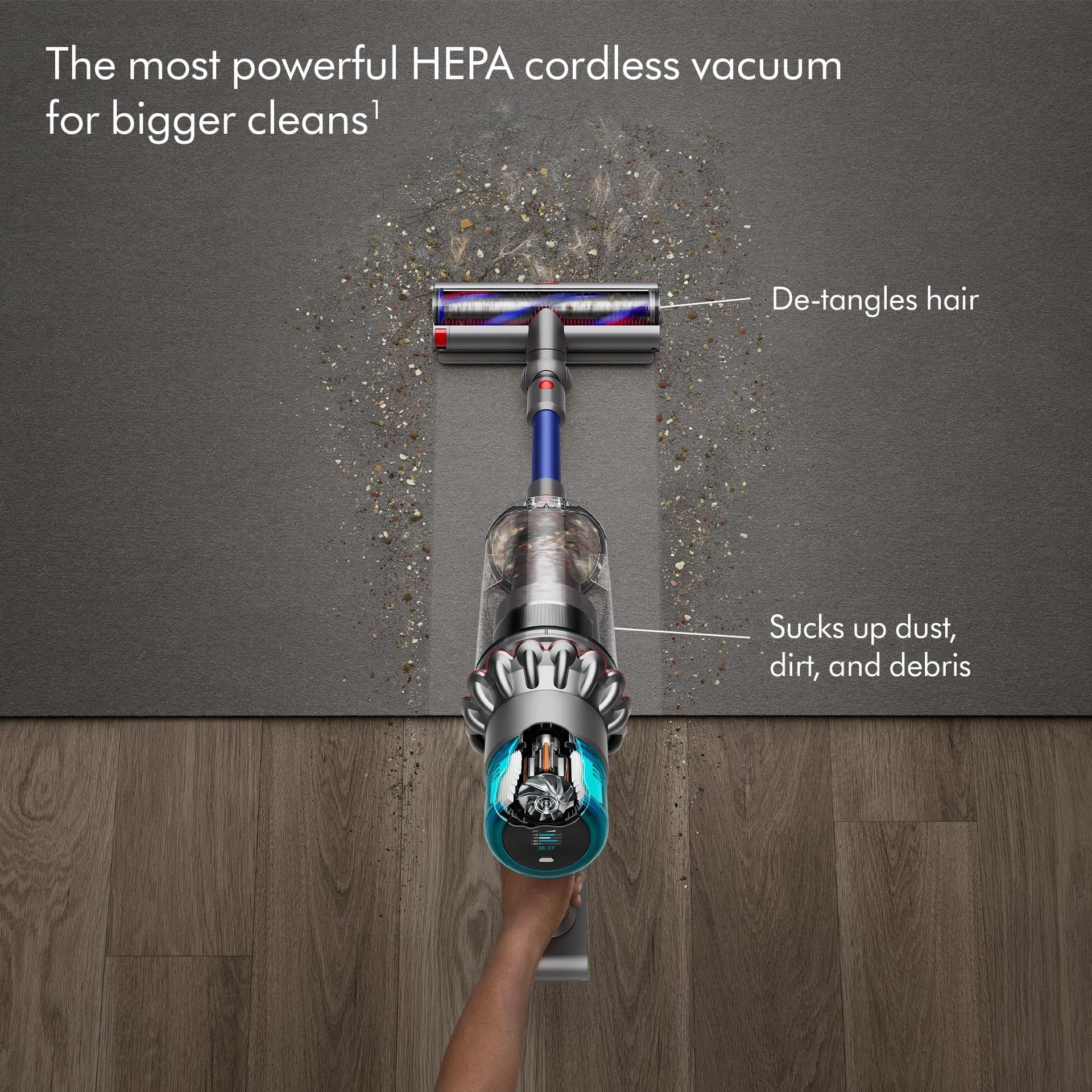 Dyson Gen5Outsize Cordless Vacuum Cleaner, Nickel/Blue - Powerful Cordless Stick Vacuum with HEPA Filtration - Review Image 3