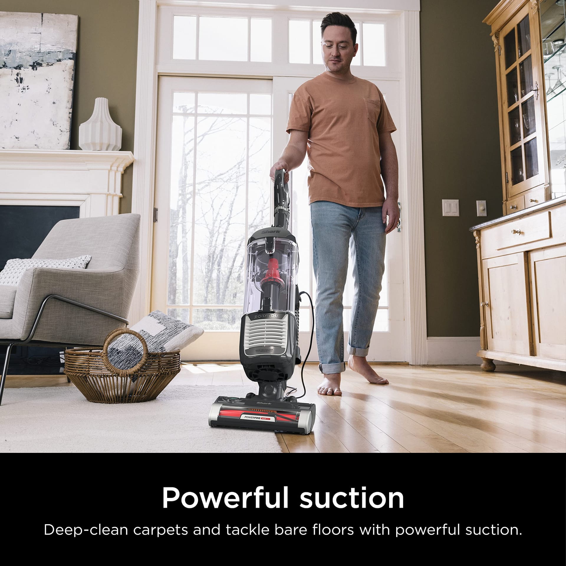 Shark Rotator Pet Upright Vacuum with Powerfins Hairpro & Odor Neutralizer Technology, Charcoal - Powerful Suction, 3XL Dust Cup - Review Image 2