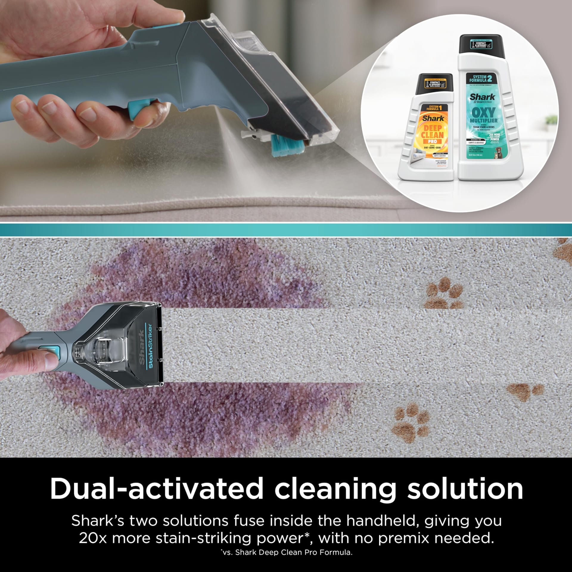 Shark StainStriker Portable Carpet Cleaner Machine with Dual-Activated Solution and Cleaning Accessories, Nordic Blue - Review Image 3