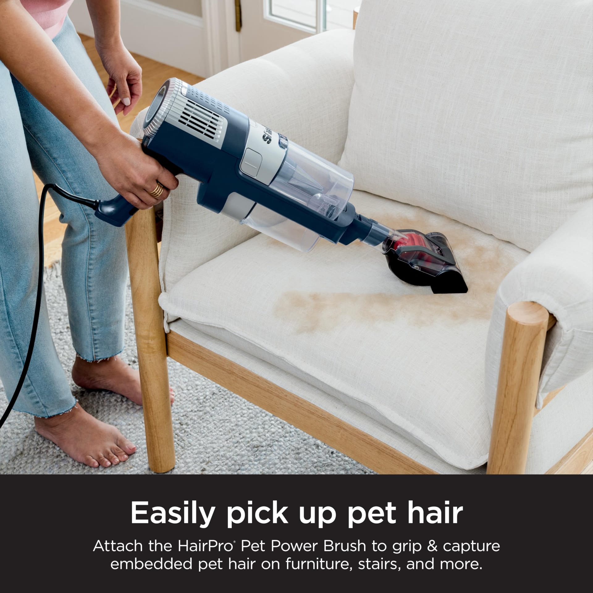 Lightweight Shark Stratos Ultralight Corded Stick Vacuum with Duoclean Powerfins Hair Pro, Self-Cleaning Brushroll, Odor Neutralizer Technology - Navy - Review Image 4