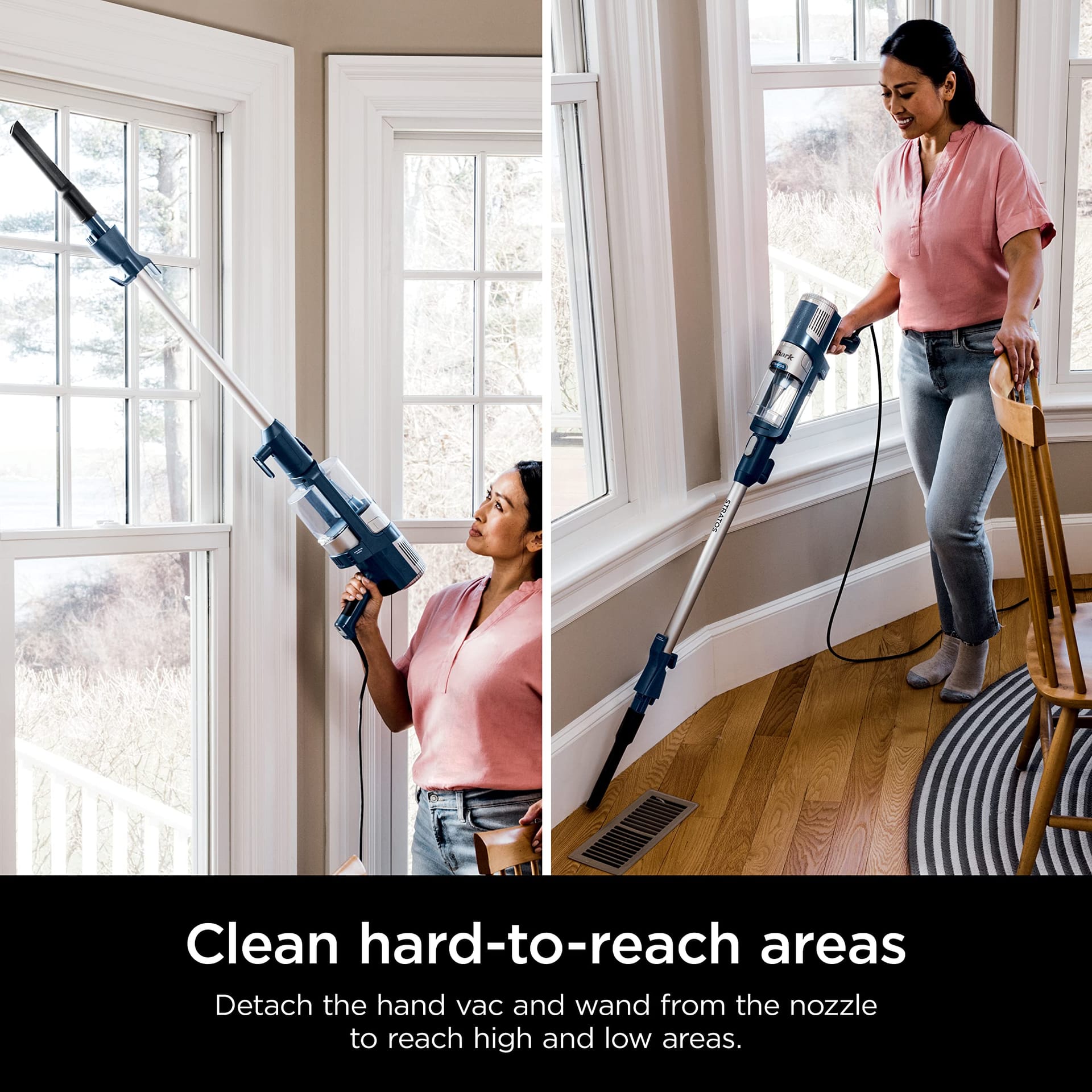 Shark Stratos Ultralight Corded Stick Vacuum with Duoclean Powerfins HairPro, Self-Cleaning Brushroll, Odor Neutralizer - Navy (Renewed) - Review Image 3