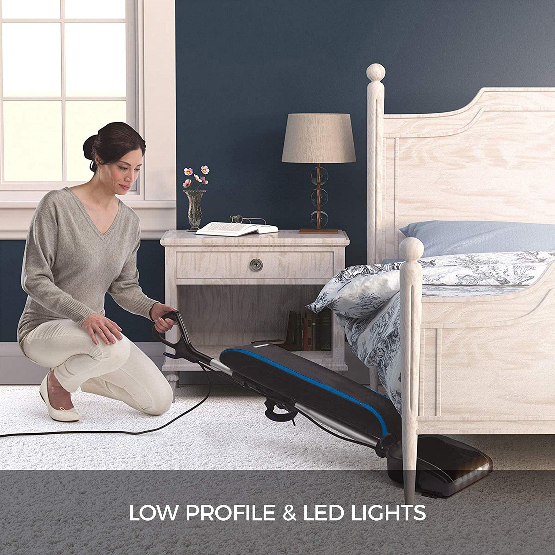 Powerful Oreck HEPA Bagged Upright Vacuum Cleaner for Carpet and Hard Floor - Lightweight UK30205PC, Blue - Review Image 4
