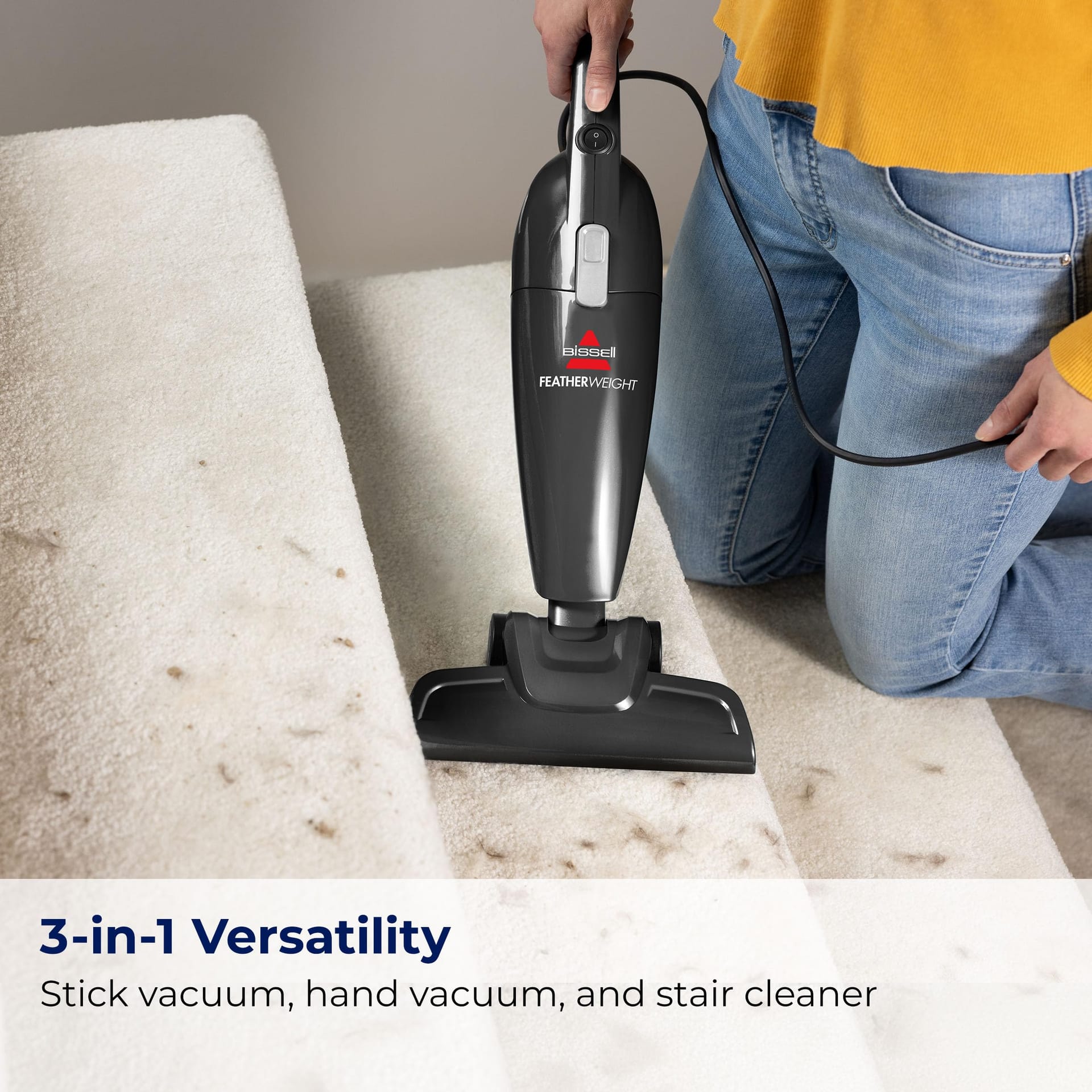 Lightweight Bagless Vacuum Cleaner with Crevice Tool - Bissell Featherweight Stick 2033M, Black - Review Image 4
