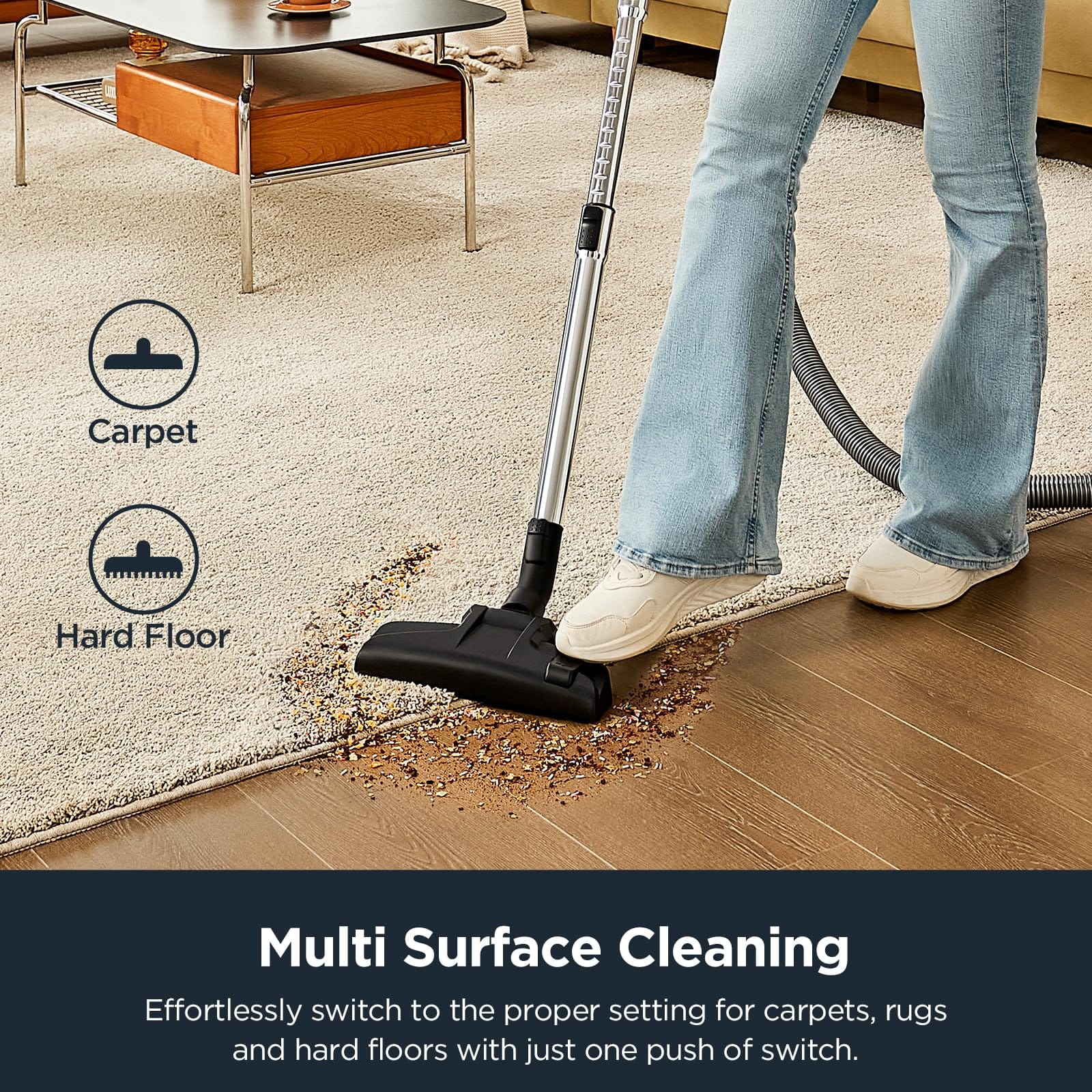 Eureka Whirlwind Bagless Canister Vacuum Cleaner, Lightweight 2.5L Vac for Carpets and Hard Floors - NEN110A, Blue - Review Image 2