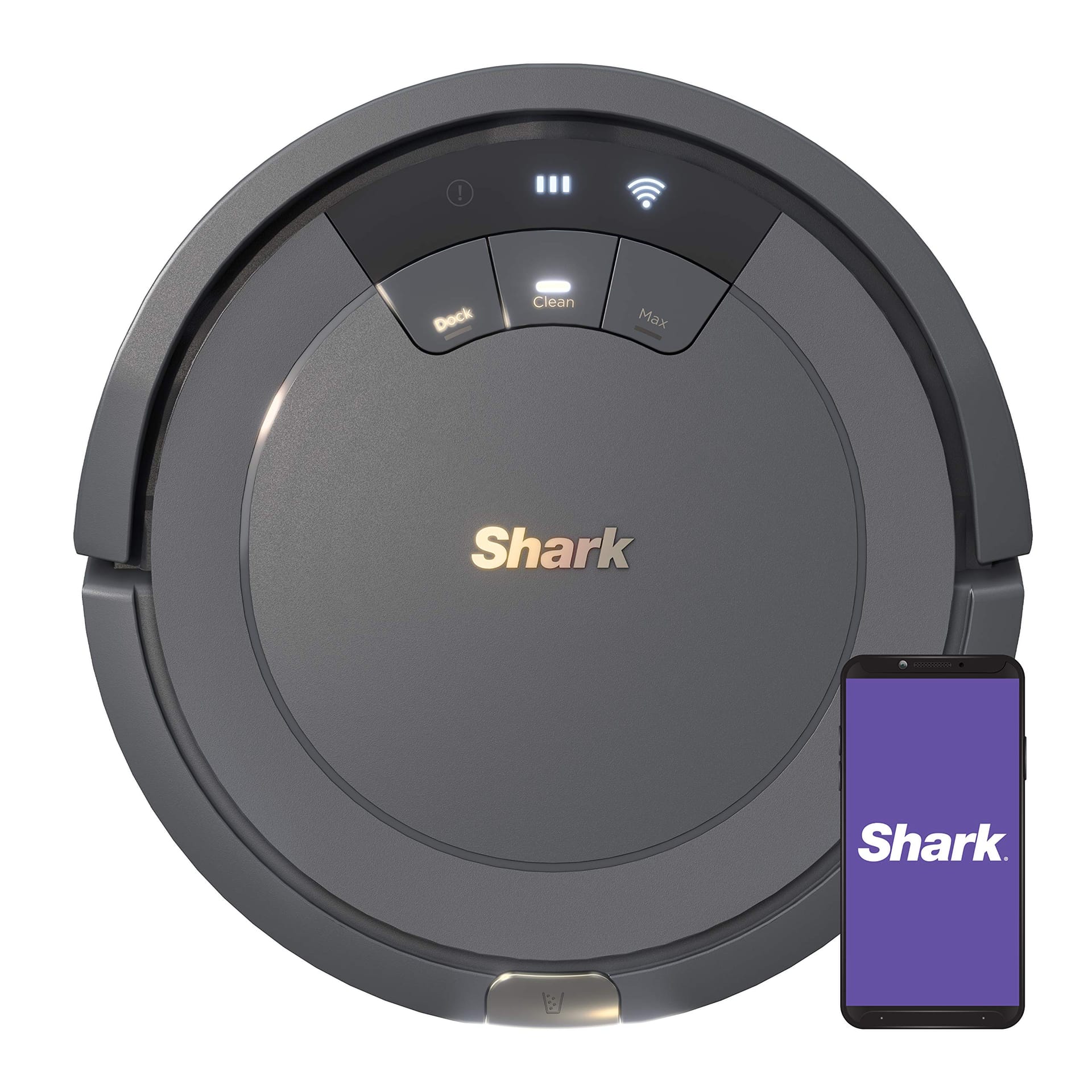 Certified Refurbished Shark AV753 Ion Robotic Vacuum Cleaner with Wi-Fi Connectivity, 120Min Runtime, Alexa Compatibility, Multi-Surface Cleaning, HEPA Filter, Gray
