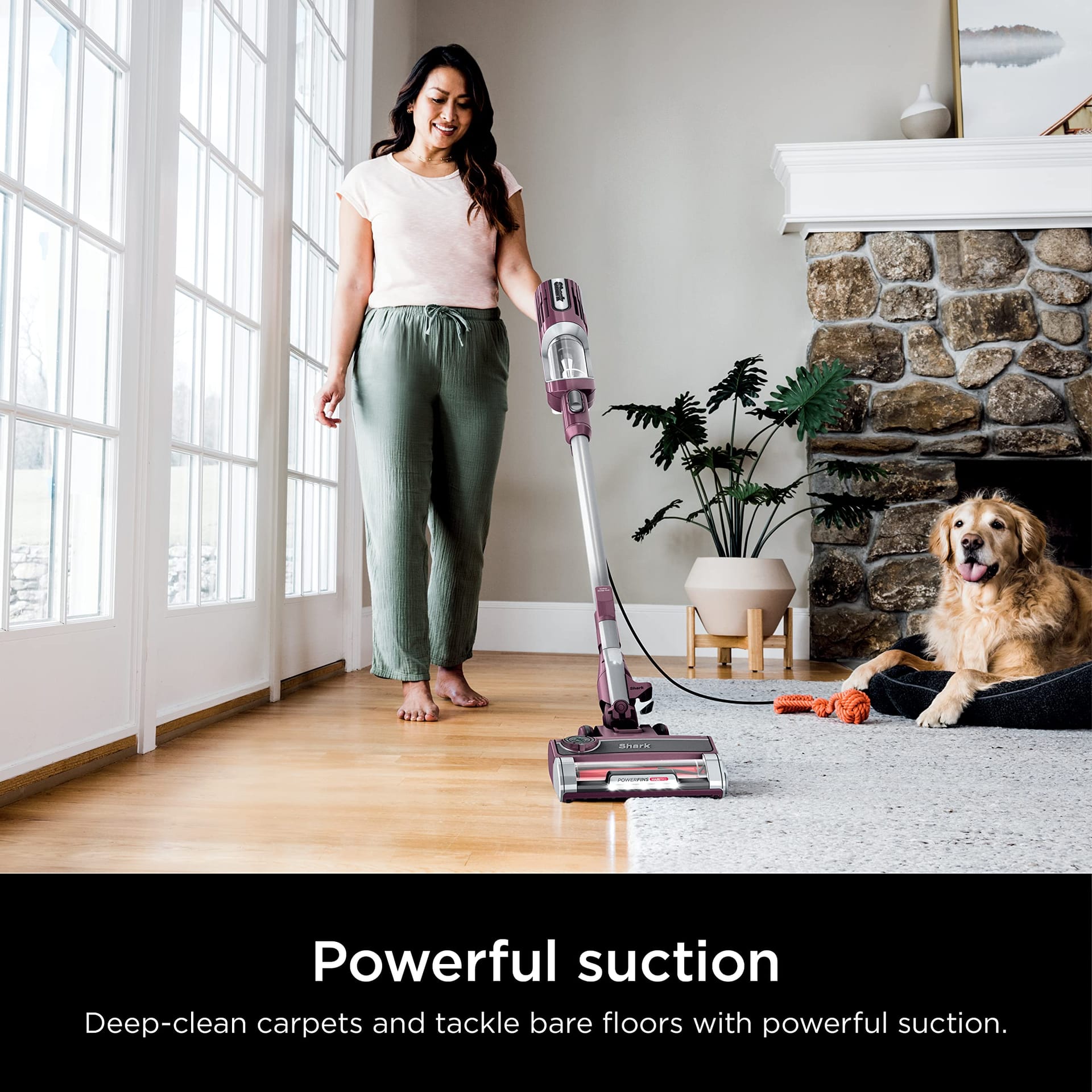 Ultra-Light Corded Stick Vacuum with Powerfins Hairpro and Odor Neutralizer Technology, Crevice & Upholstery Tool, Precision Duster - Wine Purple (Renewed) - Review Image 2