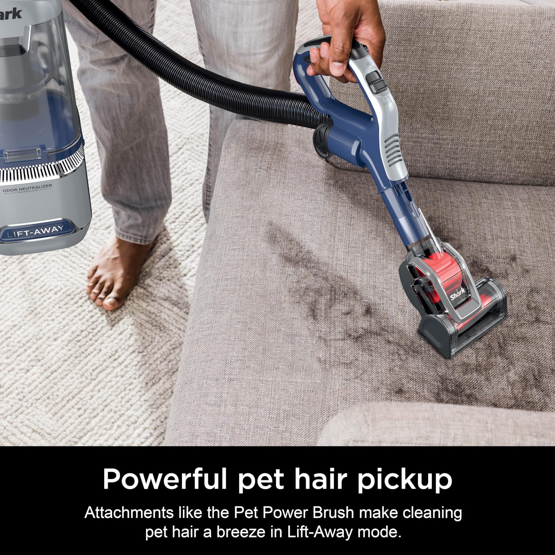 Renewed Shark UV900 Pet Performance Plus Lift-Away Upright Vacuum with Duoclean Powerfins HairPro and Odor Neutralizer Technology, Navy/Silver - Ideal Pet Hair Vacuum with Powerful Suction - Review Image 5