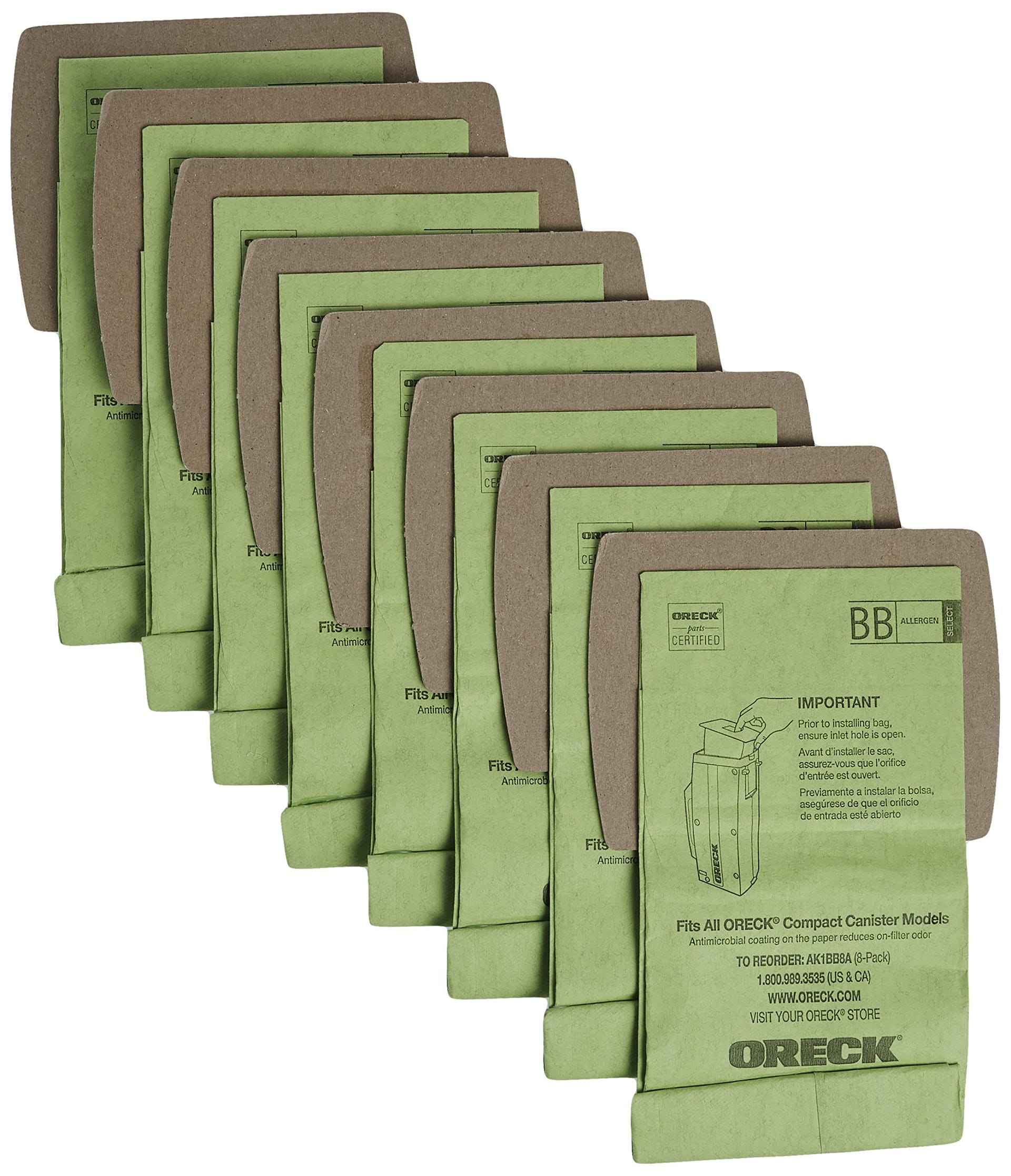 Oreck Genuine Buster B Canister Vacuum Paper Bags, 8-Pack AK1BB8A Green - Compatible with Oreck BB900-DGR - Review Image 3