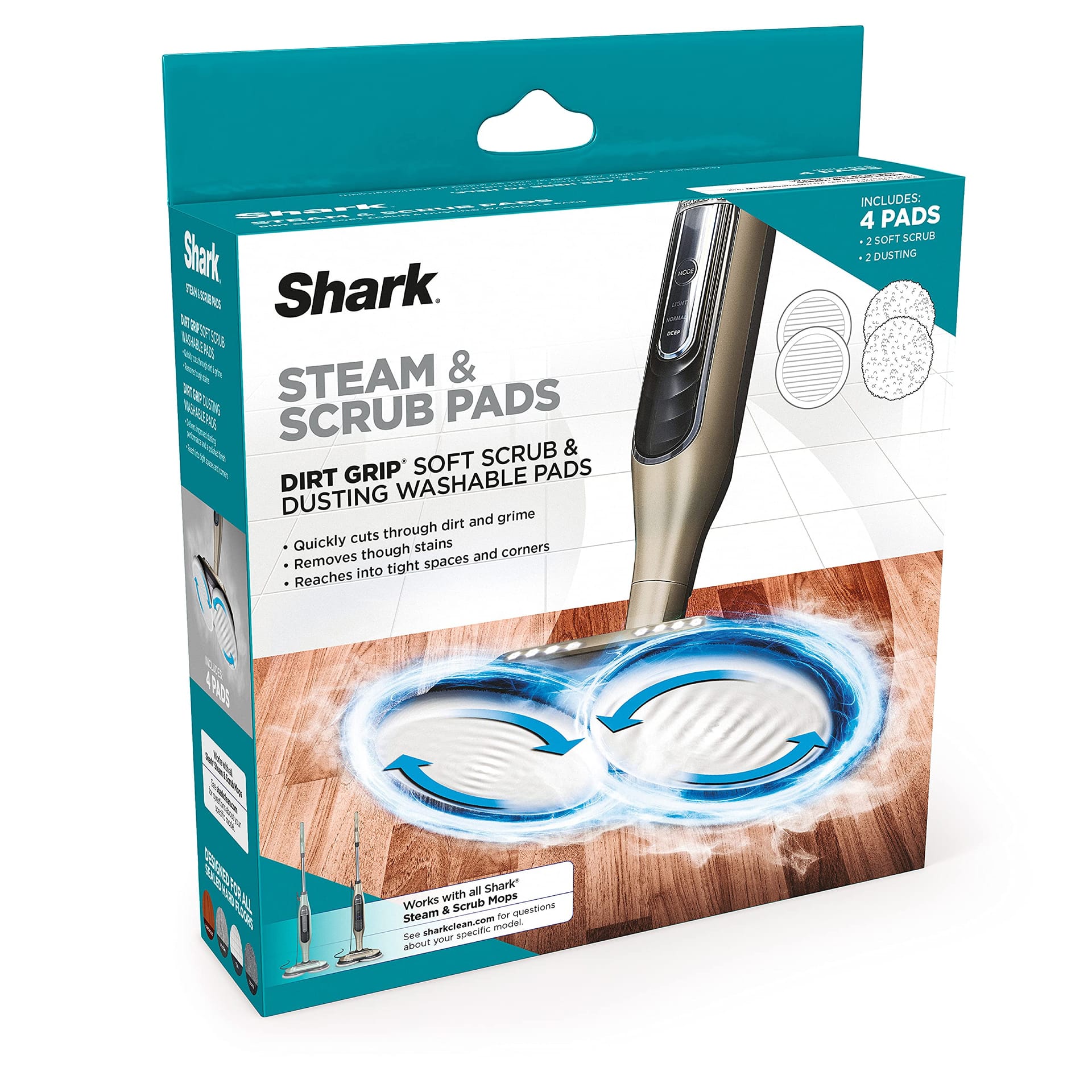 Shark Xkitp7000D Soft Scrub & Dusting Washable Pads for Hard Floors