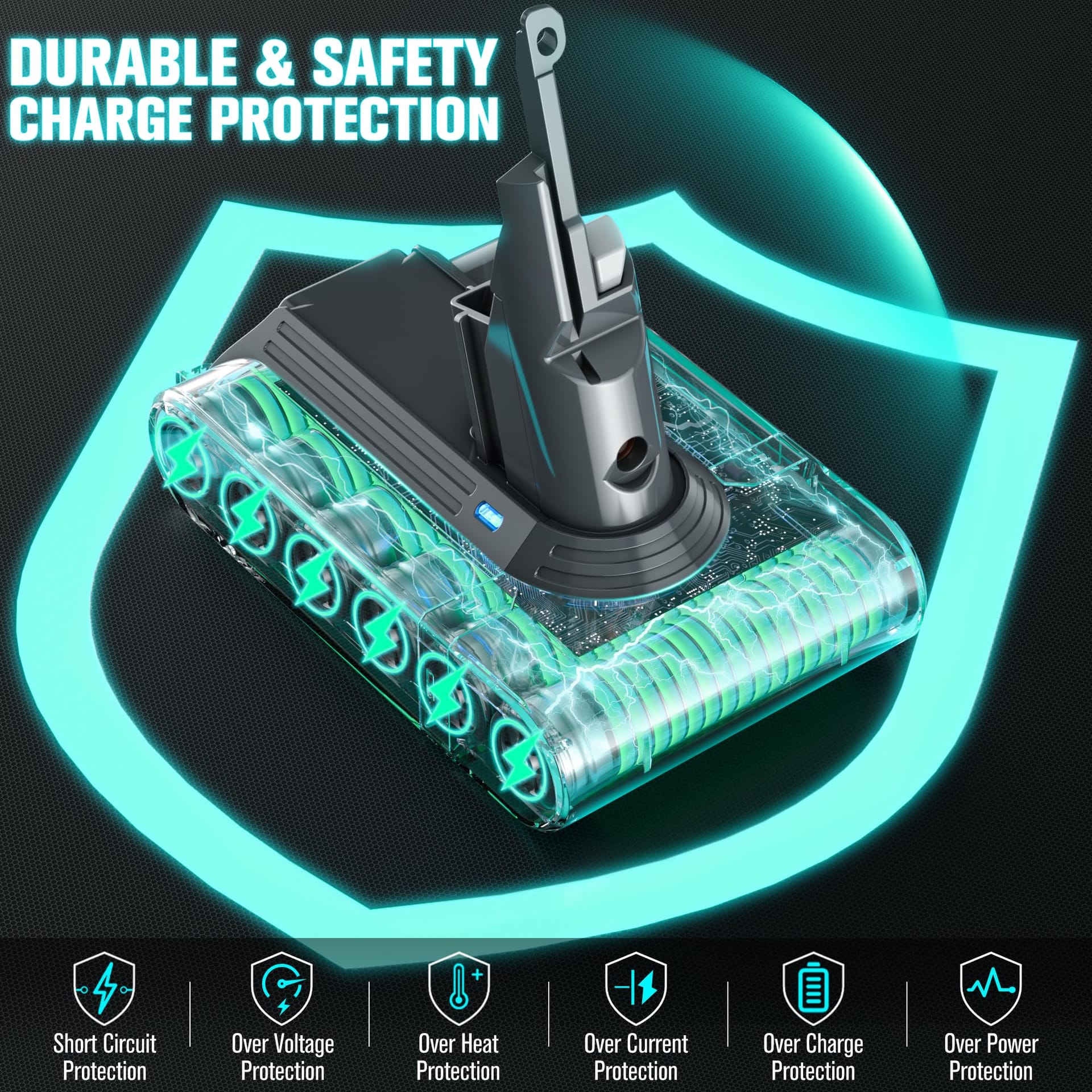 6000mAh V7 Animal Battery Replacement Compatible with SV11 V7 Motorhead V7 Animal V7 Trigger V7 HEPA V7 Car+Boat V7 Absolute Handheld Vacuum Cleaners - Review Image 4