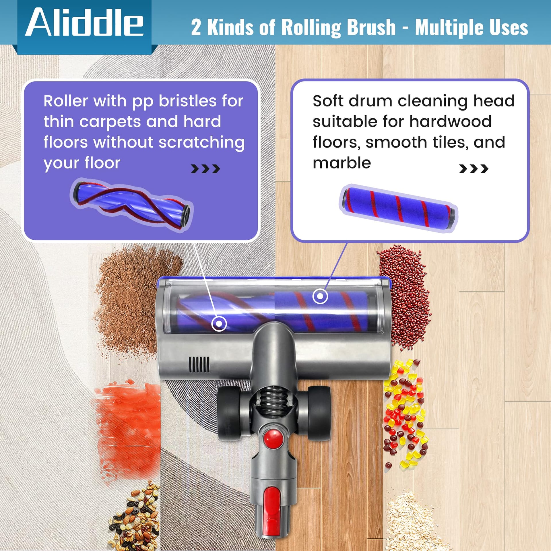 Pet Hair Vacuum Attachments Set for Dyson V7 V8 V10 V11 V15 - Includes Hardwood Floor Brush and Blanket Attachment - Review Image 4