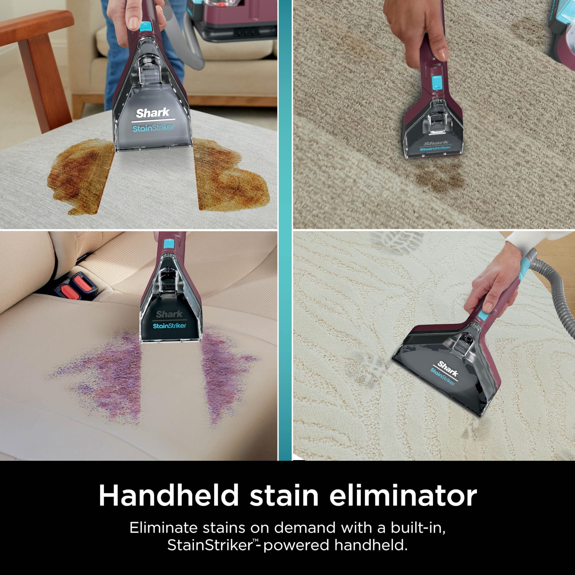 Shark Stainstriker Portable Carpet Cleaner Machine with Dual-Activated Solutions – Perfect for Pet Hair and Tough Stains, Burgundy - Review Image 2