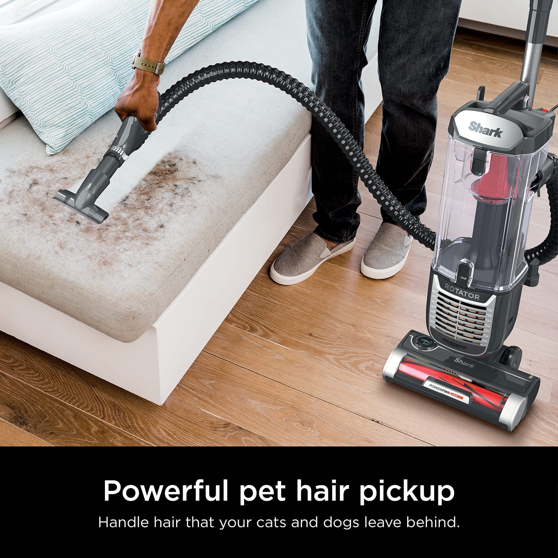 Shark Rotator Pet Upright Vacuum with Powerfins Hairpro & Odor Neutralizer Technology, Charcoal - Powerful Suction, 3XL Dust Cup - Review Image 4