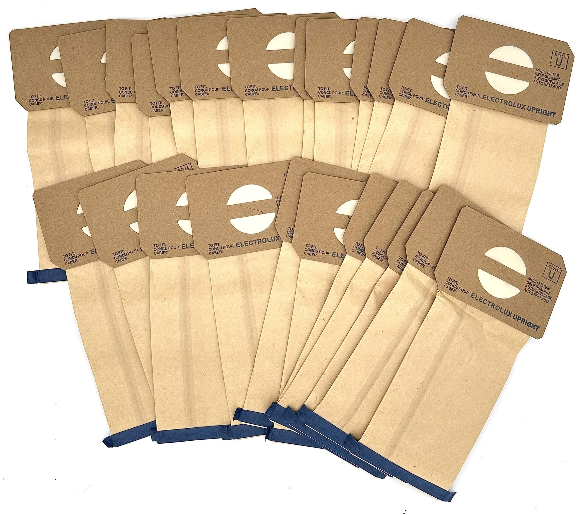 Replacement Style U HEPA Filter Bags for Electrolux & Proteam Upright Vacuums (24 Bags)