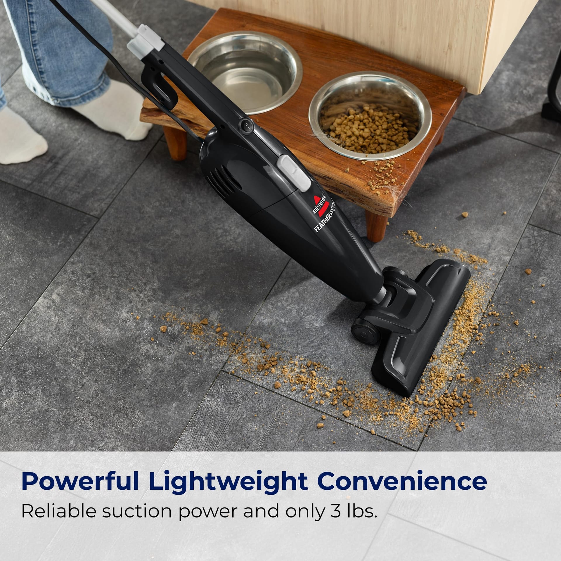 Lightweight Bagless Vacuum Cleaner with Crevice Tool - Bissell Featherweight Stick 2033M, Black - Review Image 3