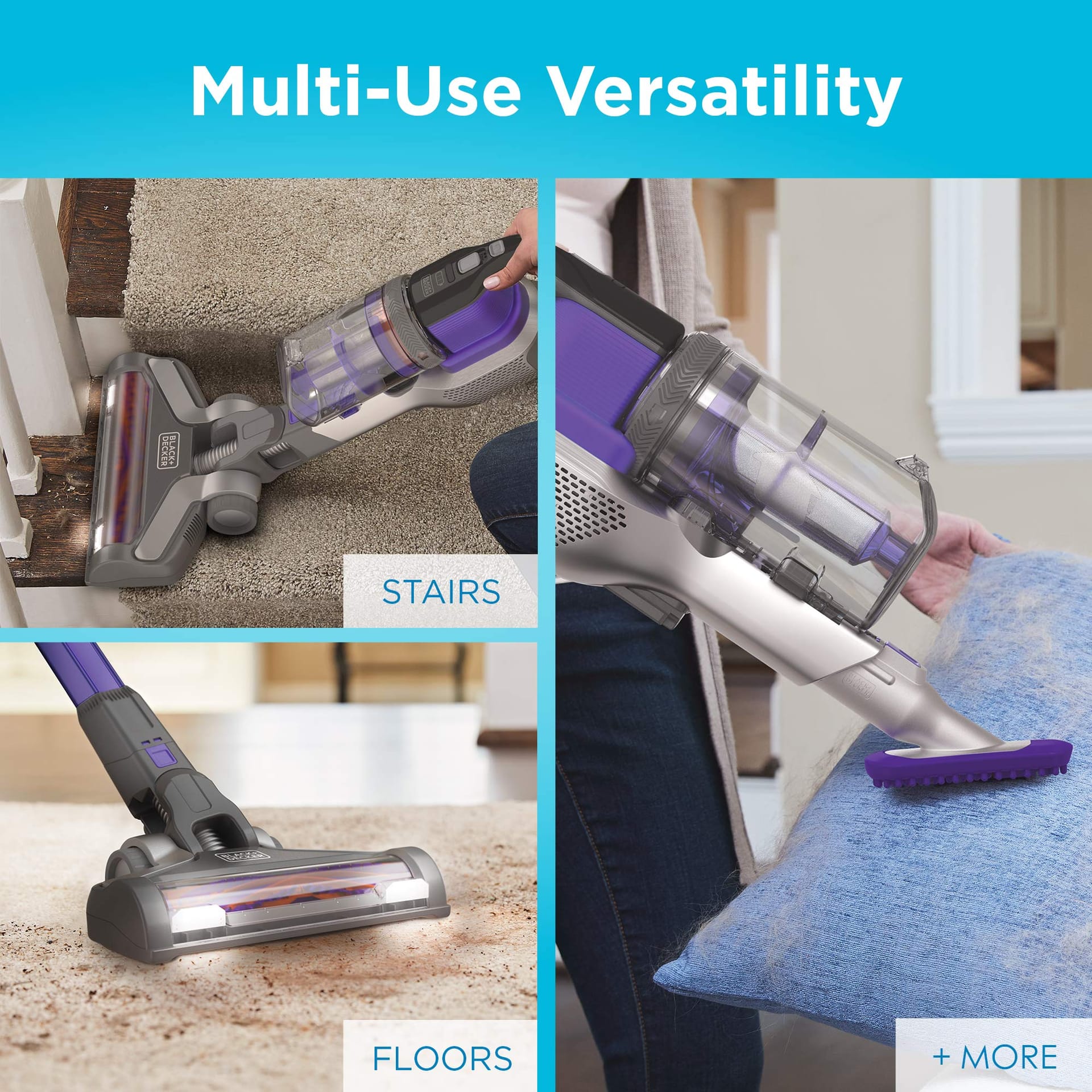 Powerful Black+Decker Powerseries Extreme Cordless Stick Vacuum Cleaner For Pets, Purple (BSV2020P) - Review Image 4