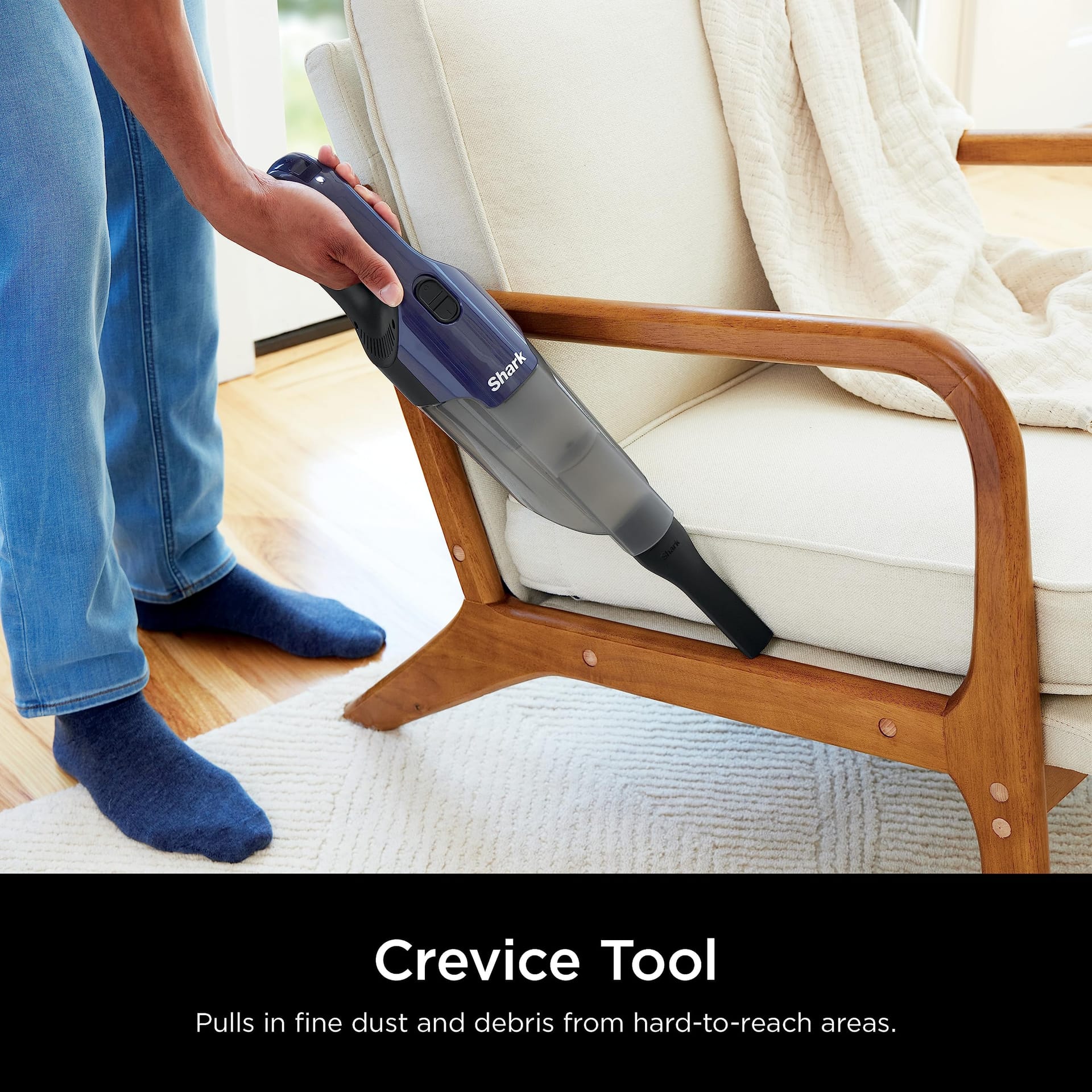 Shark CH701 Cyclone Pet Handheld Vacuum with PetExtract Hair Tool, Hypervelocity Suction, USB Charging, XL Dust Cup, Navy Blue/Grey, Lightweight (1.51 Pounds) - Review Image 5