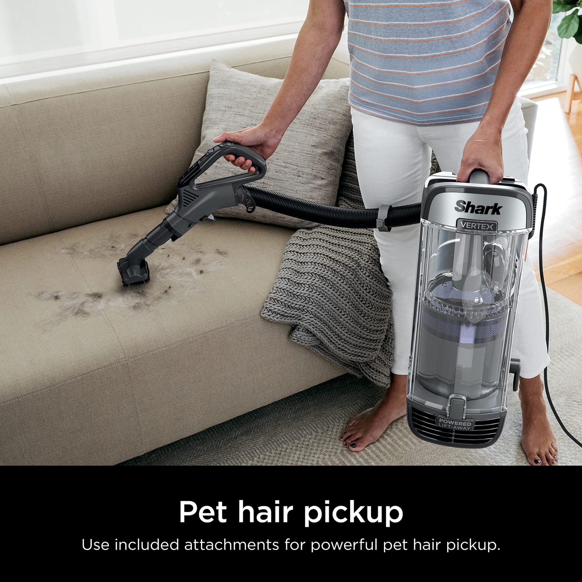 Shark AZ2001AMZ Vertex Duoclean PowerFins Upright Vacuum with Powered Lift-Away & Self-Cleaning Brushroll, Dark Lilac, 1 Qt Dust Cup - Powerful Suction for Deep Cleaning - Review Image 5
