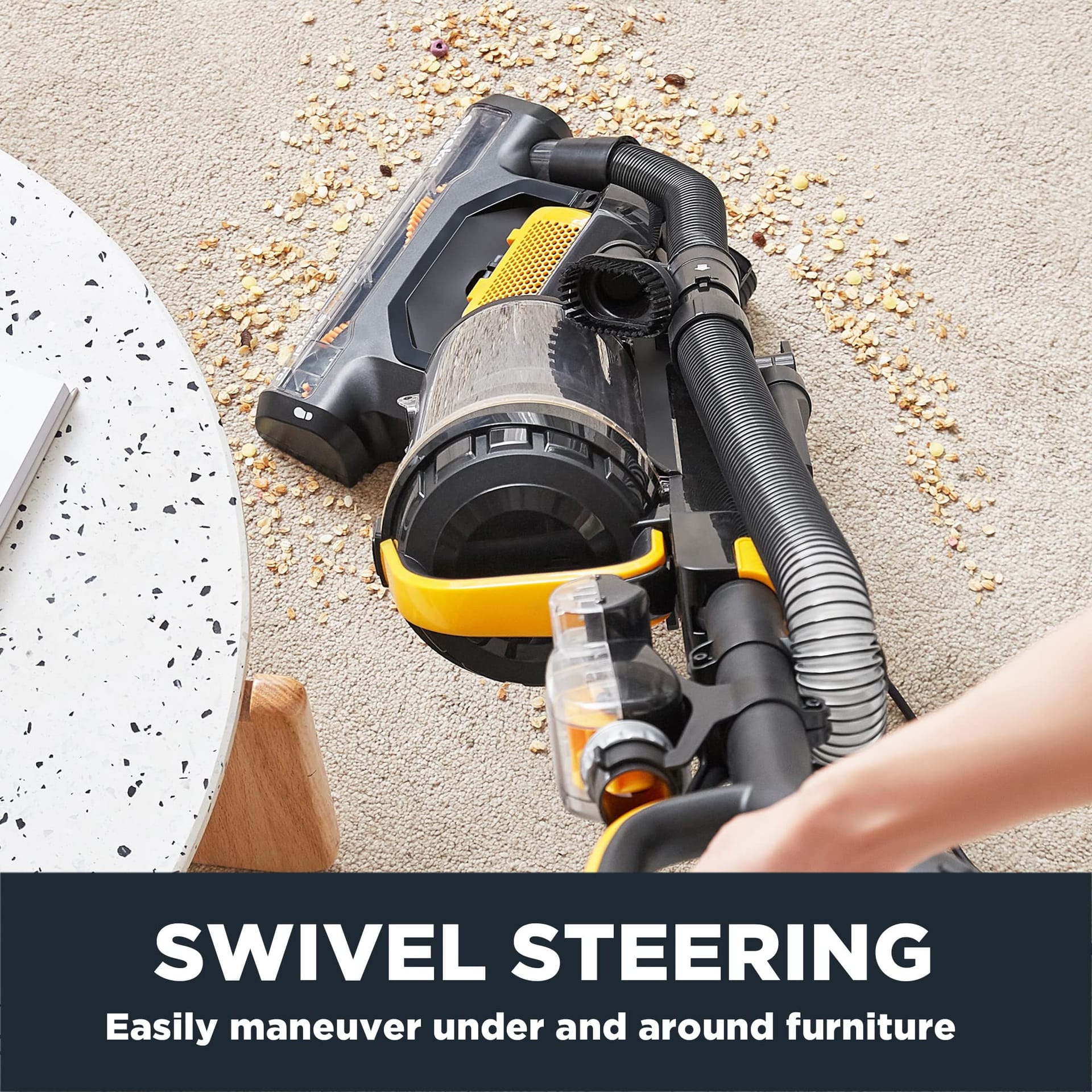 Eureka Maxswivel Pro NEU350 Upright Vacuum Cleaner - Powerful Bagless Pet Vacuum for Carpets & Hard Floors, Lightweight Yellow - Review Image 4