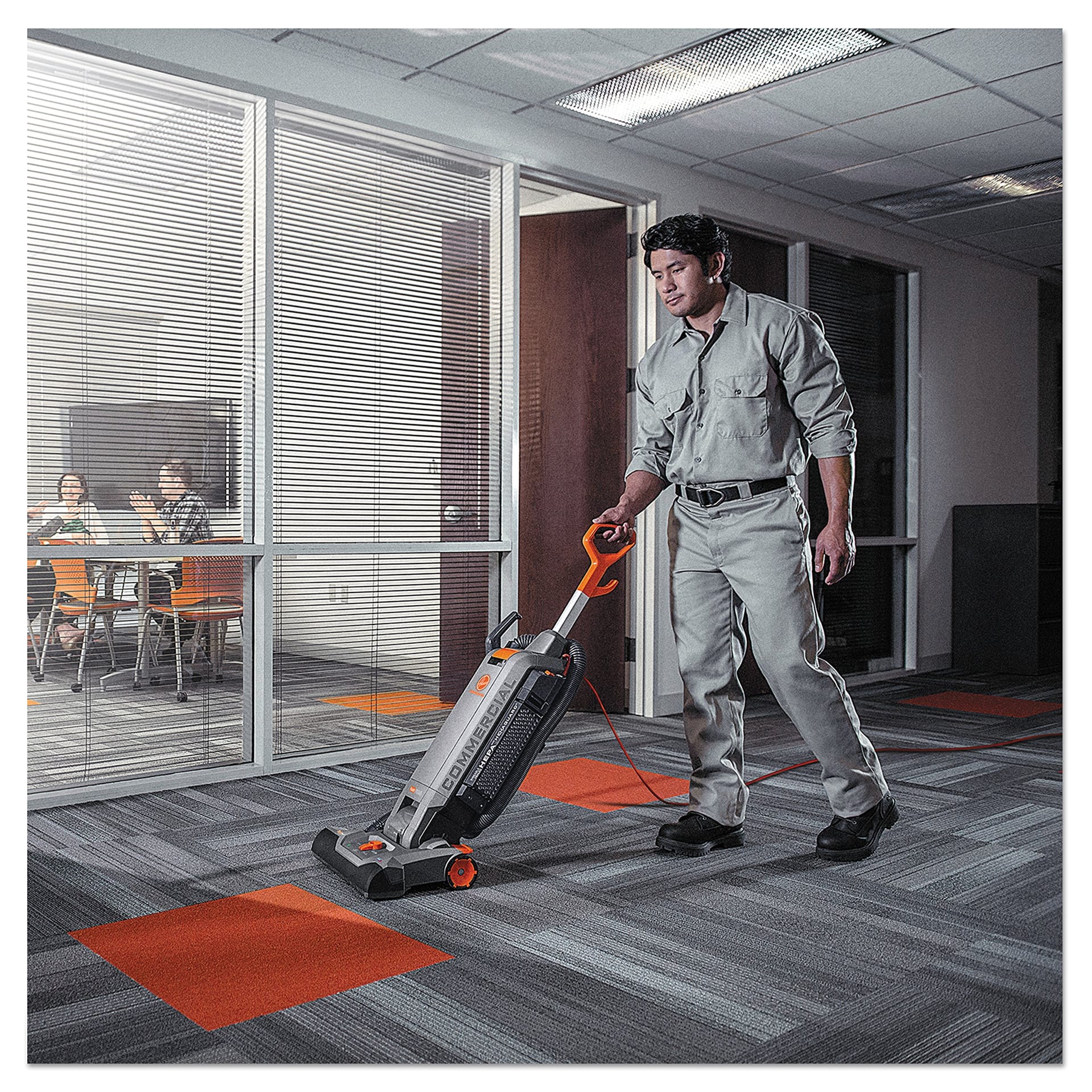 Hoover Commercial Hushtone 15-Inch Upright Vacuum Cleaner with Intellibelt for Carpet and Hard Floors, CH54115 (Gray) - Review Image 2