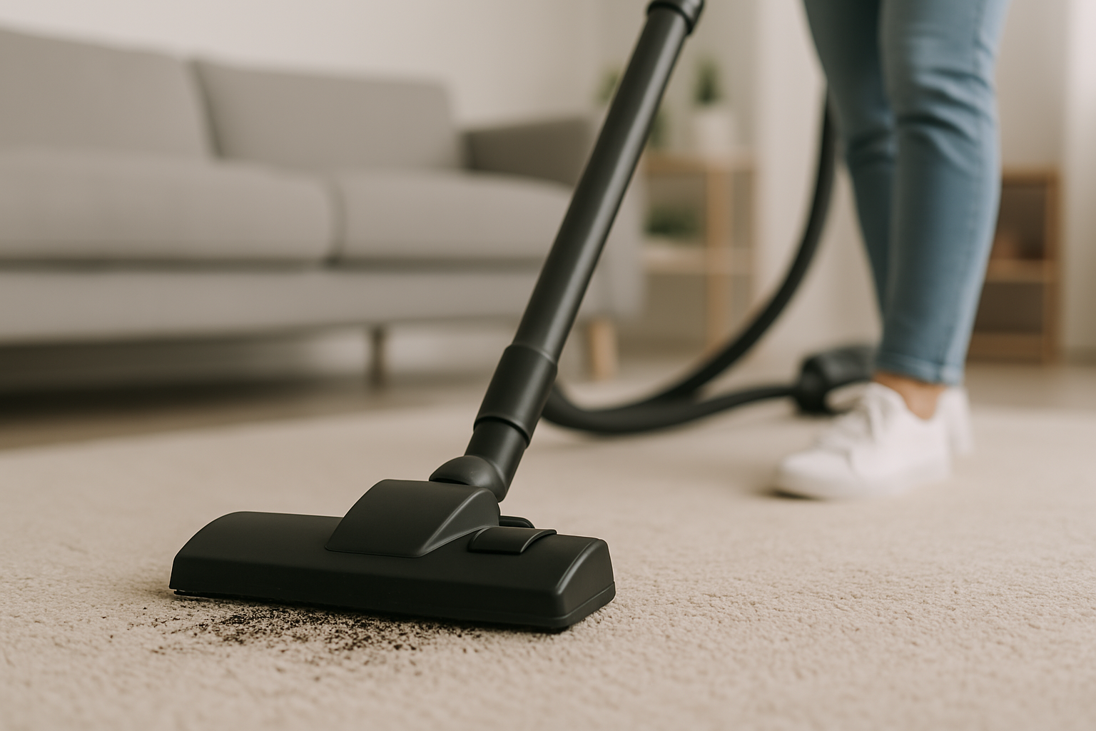 Modern vacuum cleaner on a clean floor